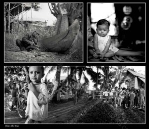 A triptych showing the lifestyle of the Khmers, taken with a Hassy and Pano cameras