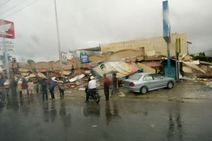 Some of the buildings that had collapsed