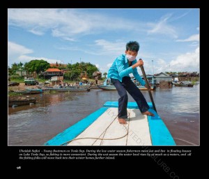 Young boatman on Tonle Sap Lake