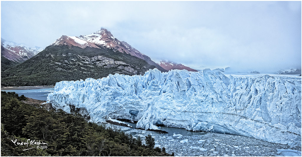 The Right shoulder of the Perito Moreno Glacier in Patagonia