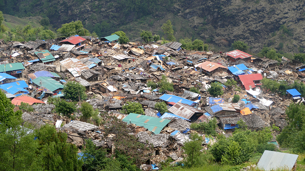 Landslides caused by the earthquake devastated the whole village
