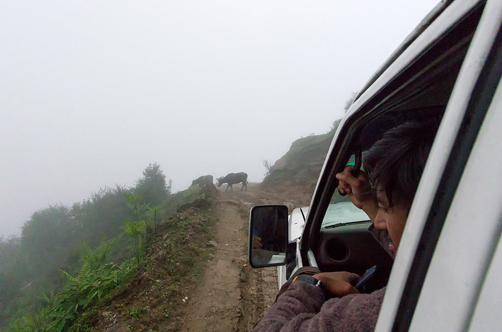It was very misty as we approached Laprak