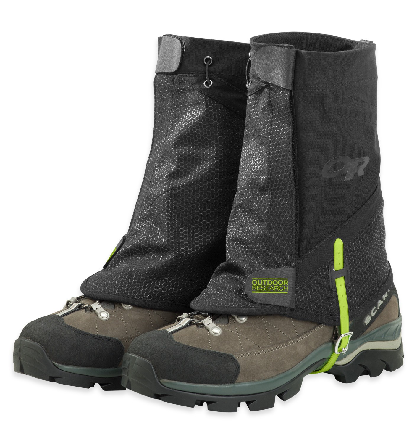 Gaiters to prevent snow from falling into the shoes.
